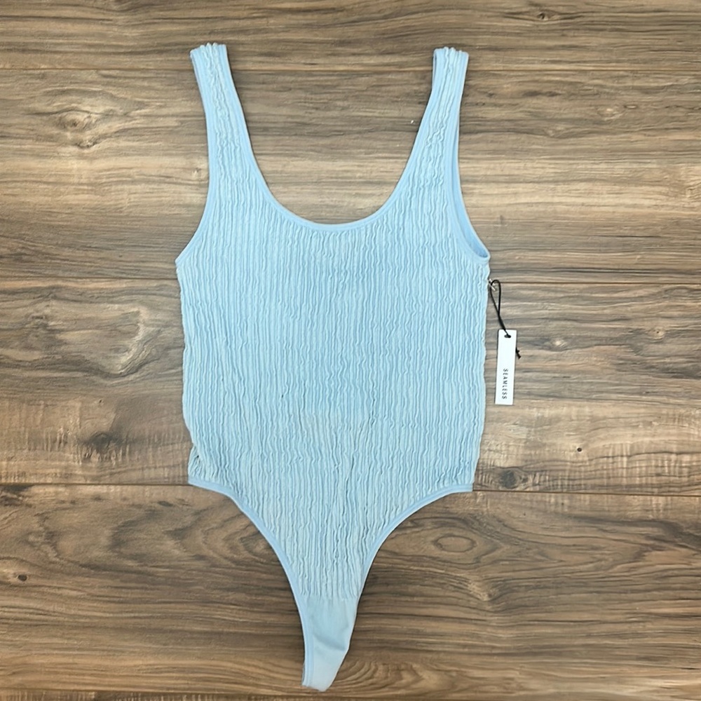NWT Seamless Tank Bodysuit M Light Blue
